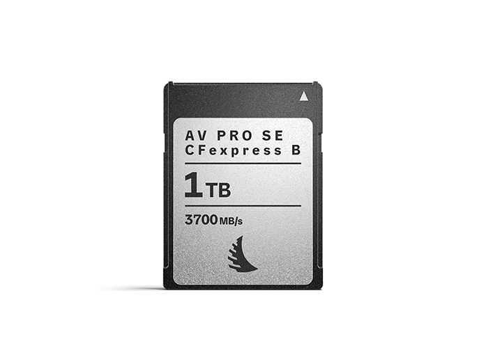 CFexpress Type B SE v4 memory card with 1 TB capacity displayed on a neutral background.