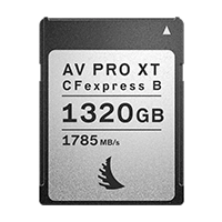 CFexpress Type B XT memory card with 1320 GB capacity displayed on a neutral background.