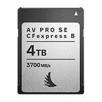 CFexpress Type B SE v4 memory card with 4 TB capacity displayed on a neutral background.
