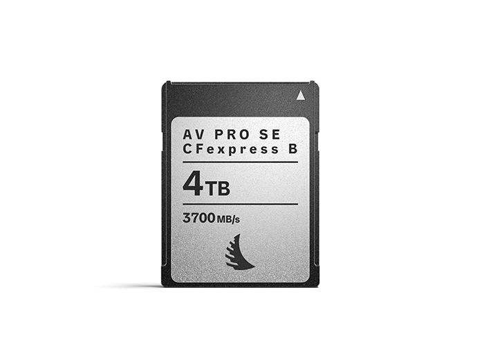 CFexpress Type B SE v4 memory card with 4 TB capacity displayed on a neutral background.