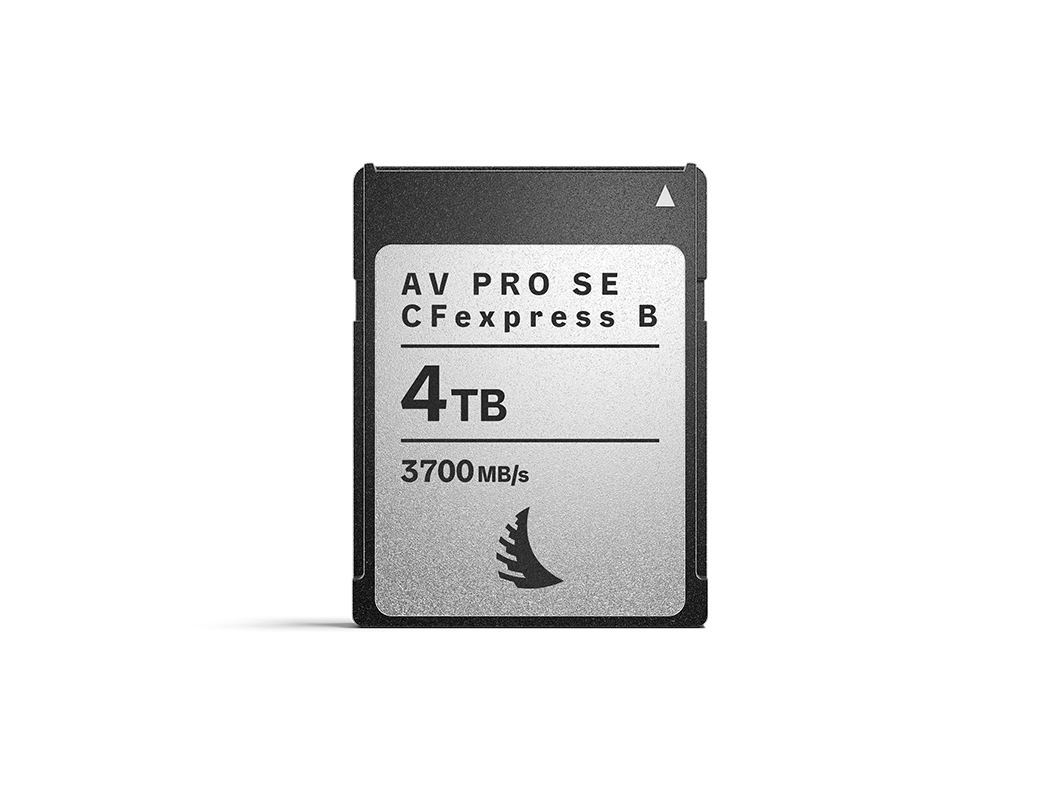 CFexpress Type B SE v4 memory card with 4 TB capacity displayed on a neutral background.