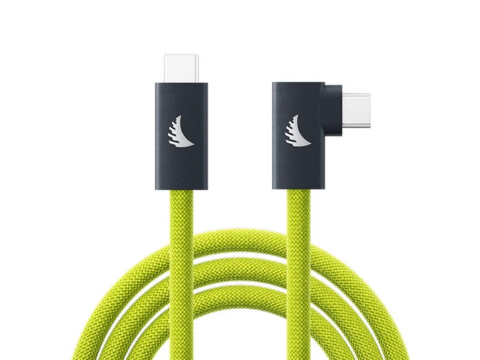 Product image USB-C 3.2 Solid Flex™ Tether Cable Right-Angle Lime 4.5 m | 14.8 ft