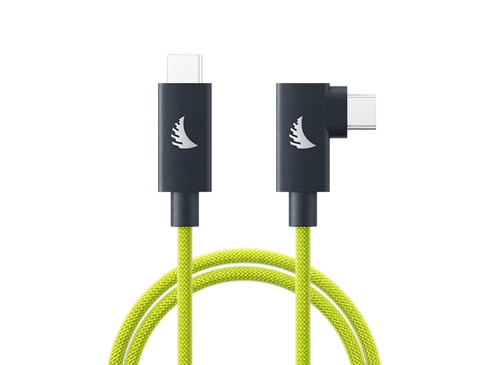 Product image USB-C 4.0 Solid Flex™ Cable Right-Angle Lime 32 cm | 1 ft
